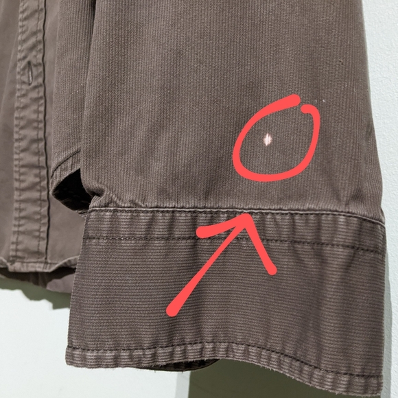 Gap khaki green with two chest pockets textured shirt, mens medium. - Picture 9 of 11